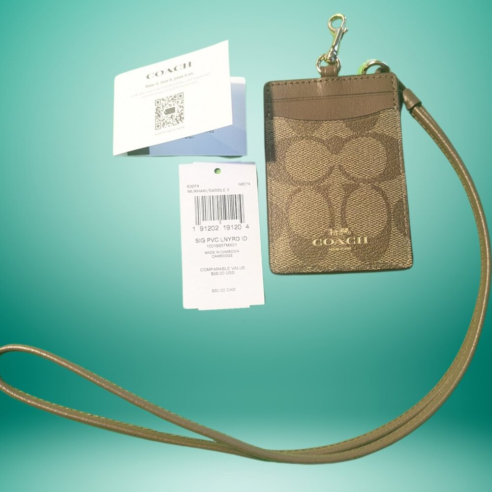 Coach Lanyard ID Tag NWT